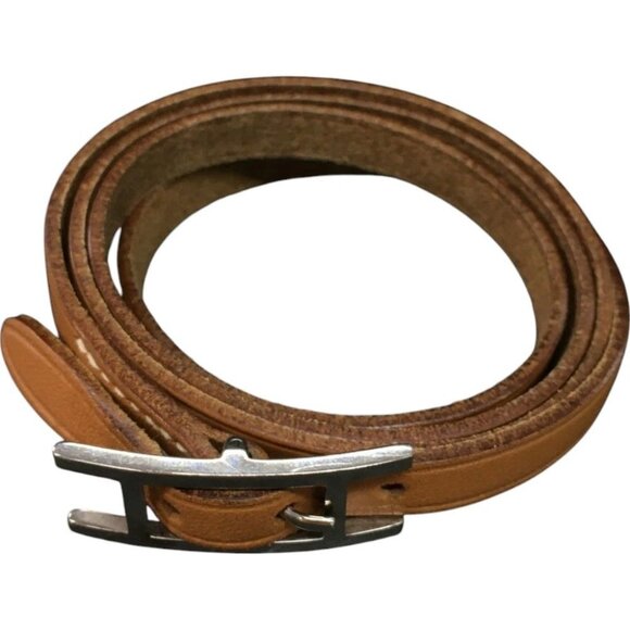 Hermes Jewelry - 150180BO (S1) Hermes Bracelet Hapi 3 Choker Brown Leather